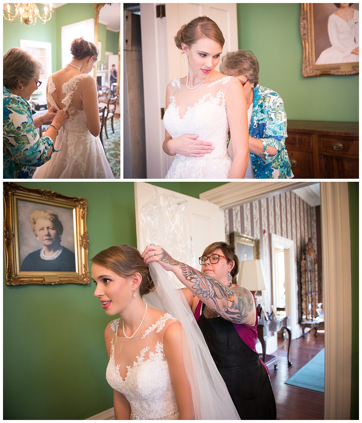Bridal portraits at SC Governor's mansion grounds